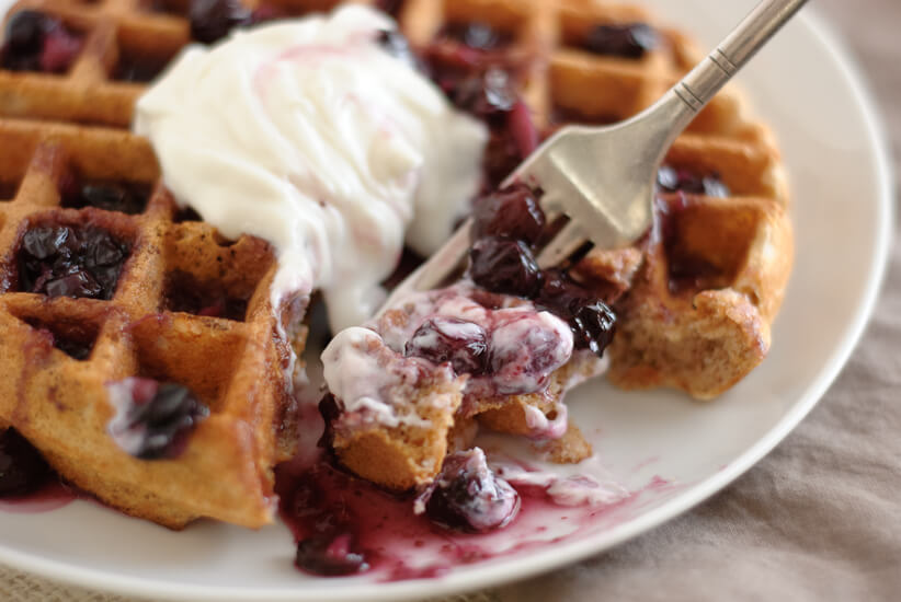whole wheat waffles with vanilla yogurt whole wheat waffles with vanilla yogurt