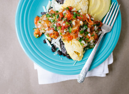 Tex-Mex Omelet with Roasted Cherry Tomato Salsa Recipe by cookieandkate.com Tex-Mex Omelet with Roasted Cherry Tomato Salsa Recipe