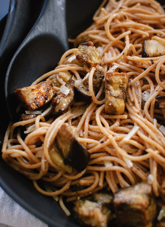 roasted eggplant with miso brown butter sauce