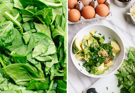 spinach and guacamole