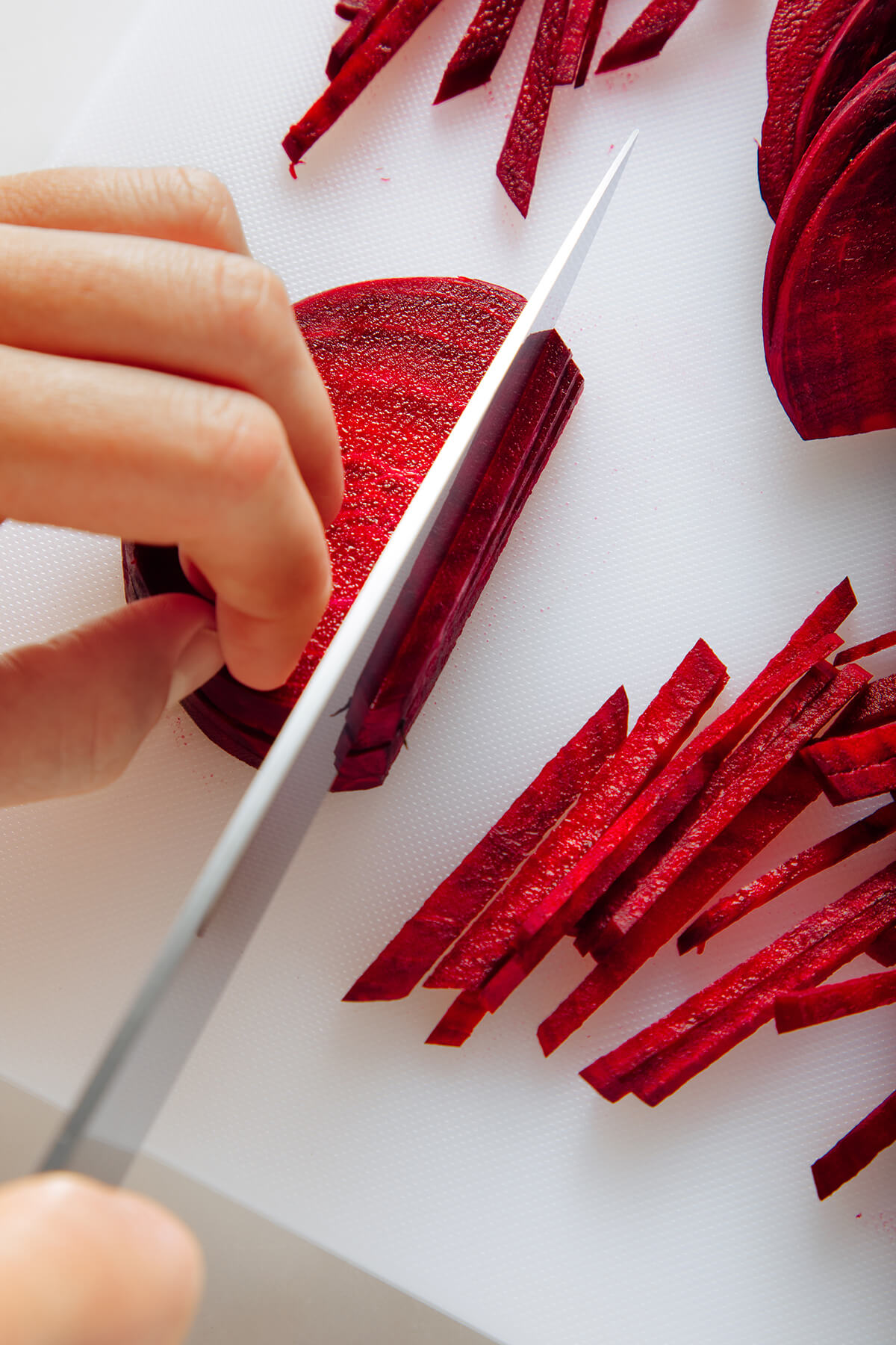 thinly sliced beets