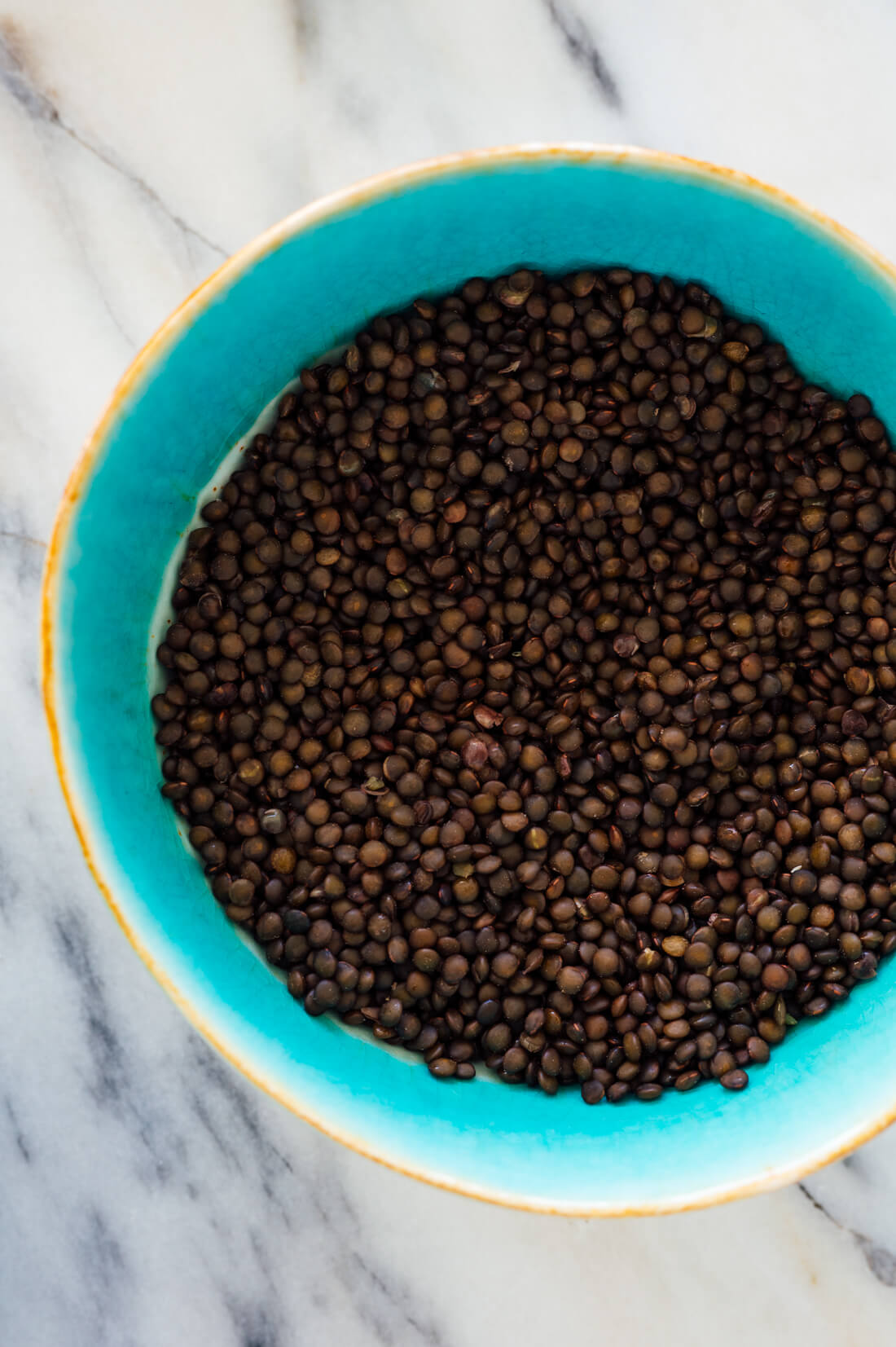 perfectly cooked black beluga lentils