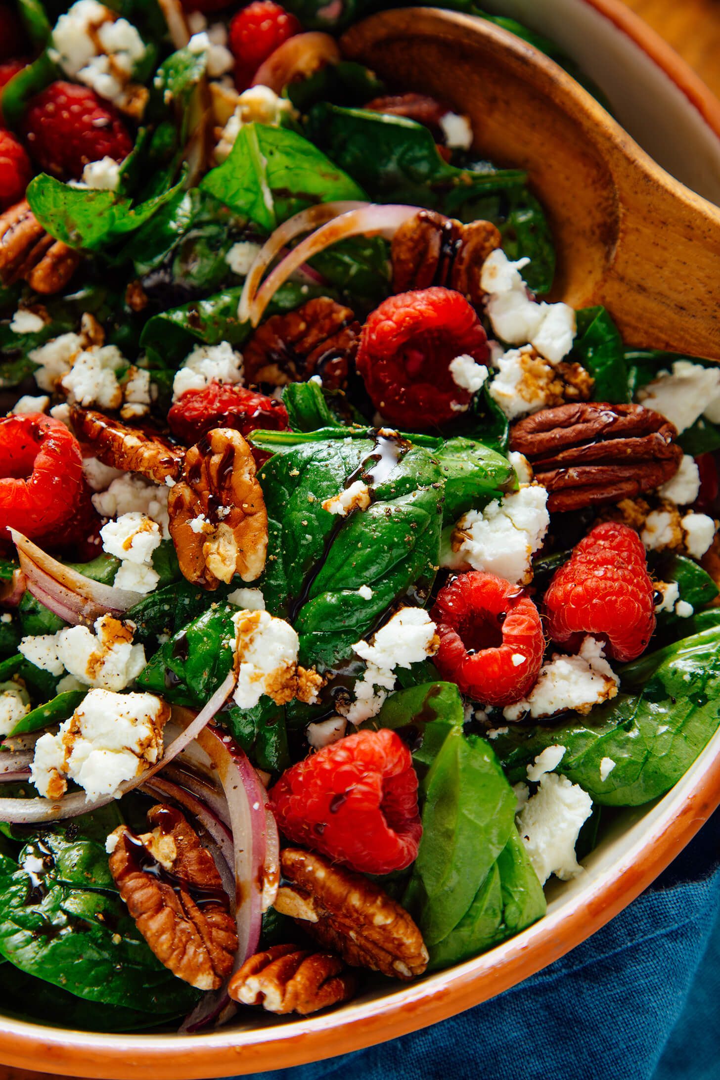 spinach salad close-up