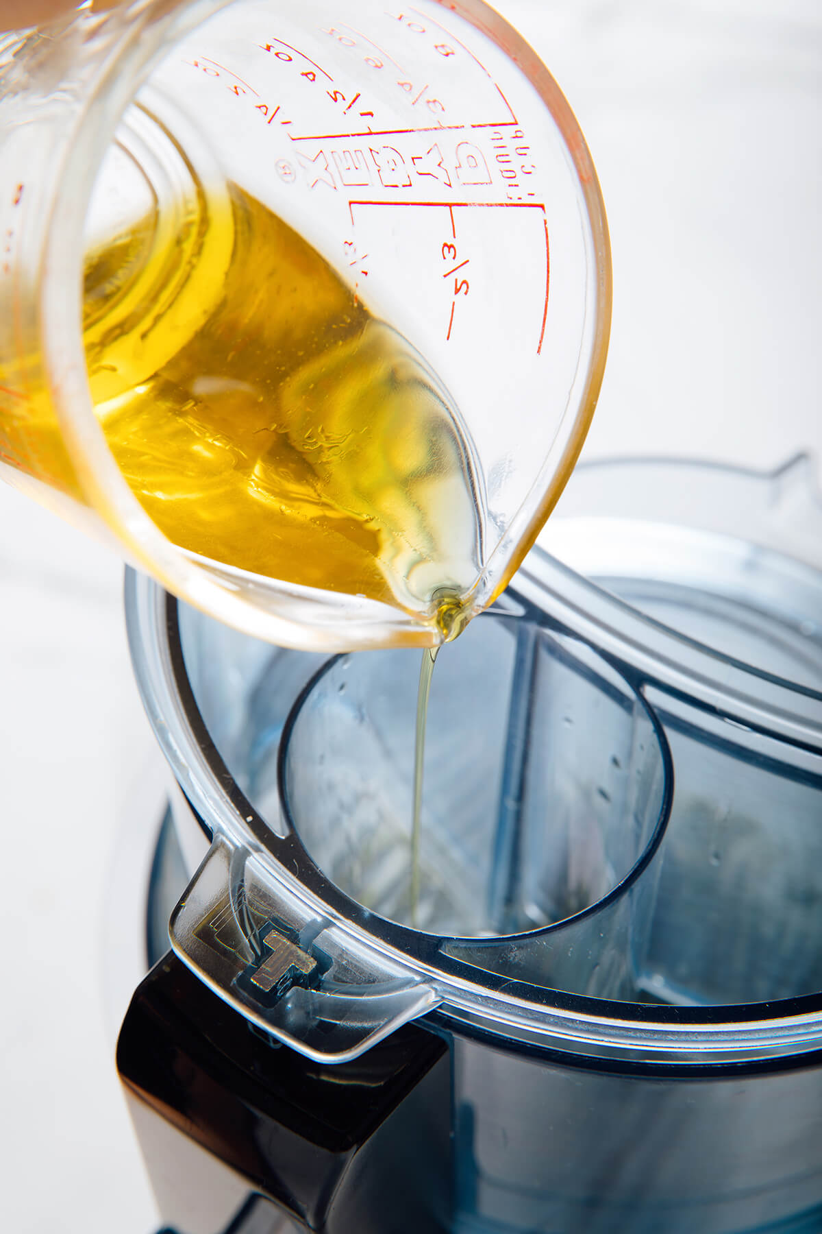pouring olive oil